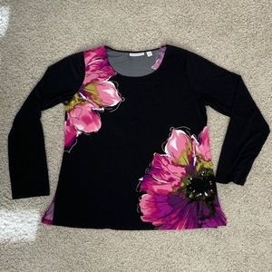 Susan graver floral blouse